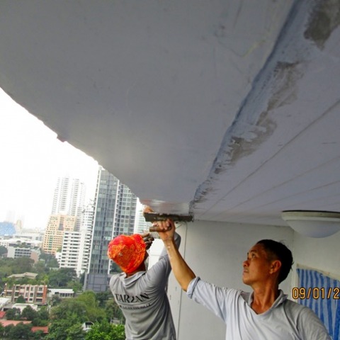 งานซ่อมบัวระเบียงภายนอกอาคาร