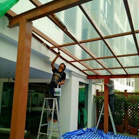 งานทาสีน้ำมันโครงเหล็ก